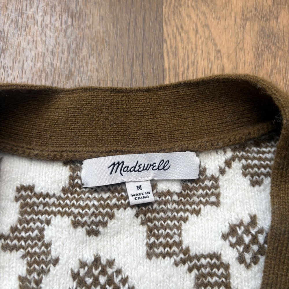Madewell Womens Leighton Cropped Boxy Floral Wool Cotton Blend Cardigan Sweater - Picture 3 of 8
